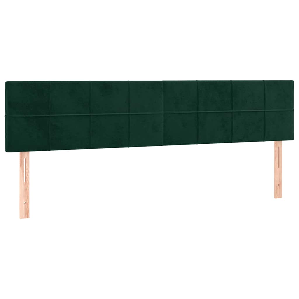 vidaXL Κρεβάτι Boxspring με Στρώμα & LED Σκ. Πράσινο 120x190εκ Βελούδο
