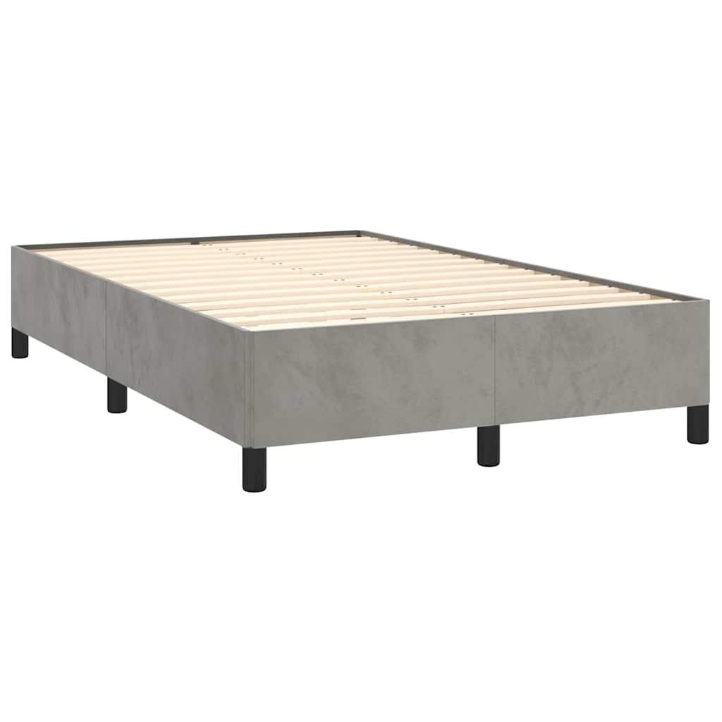 vidaXL Κρεβάτι Boxspring με Στρώμα & LED Αν.Γκρι 120x190εκ. Βελούδινο
