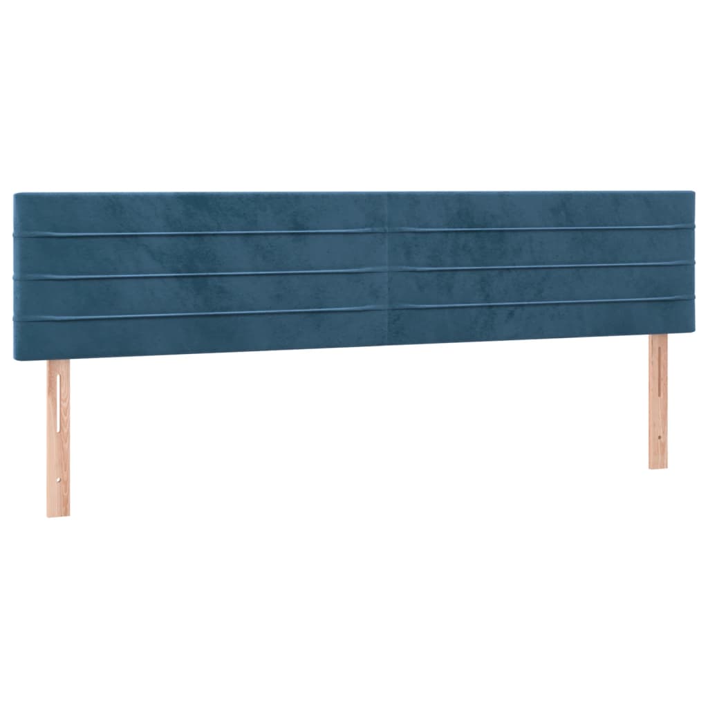 vidaXL Κρεβάτι Boxspring με Στρώμα & LED Σκ. Μπλε 120x190εκ. Βελούδινο