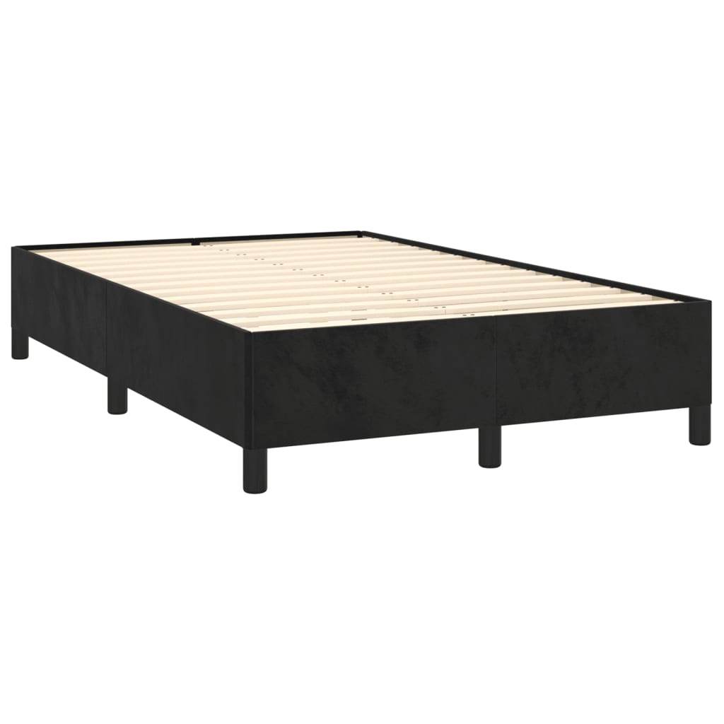 vidaXL Κρεβάτι Boxspring με Στρώμα & LED Μαύρο 120x190 εκ. Βελούδινο
