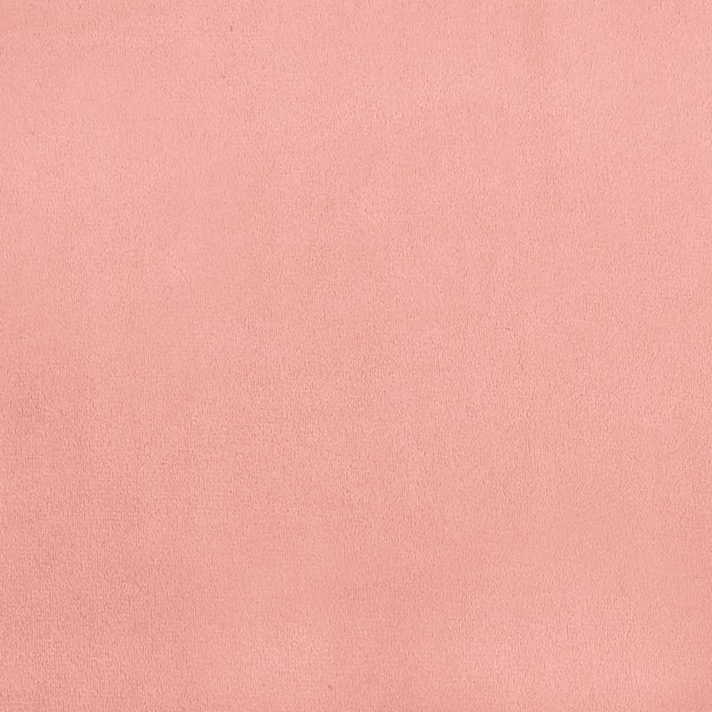 vidaXL Κρεβάτι Boxspring με Στρώμα & LED Ροζ 120x190 εκ. Βελούδινο