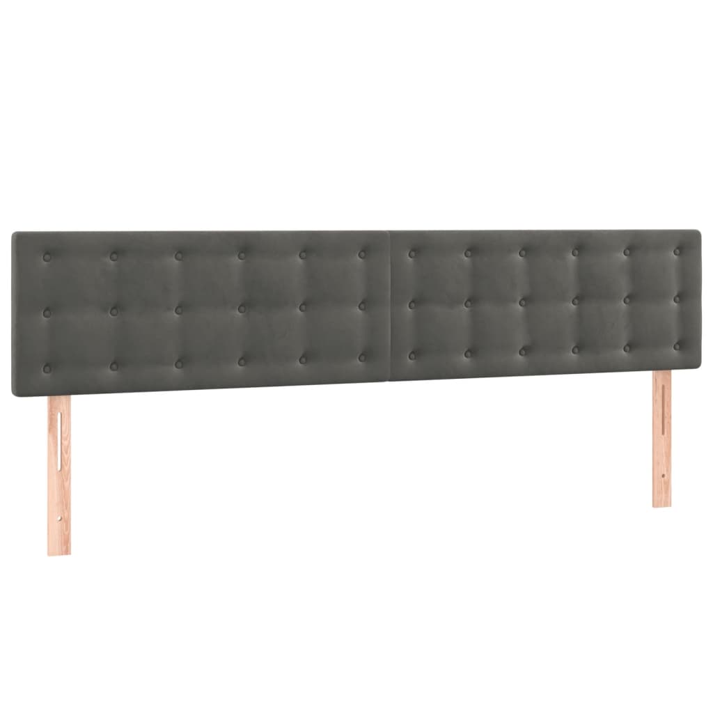 vidaXL Κρεβάτι Boxspring με Στρώμα & LED Σκ.Γκρι 120x190εκ. Βελούδινο
