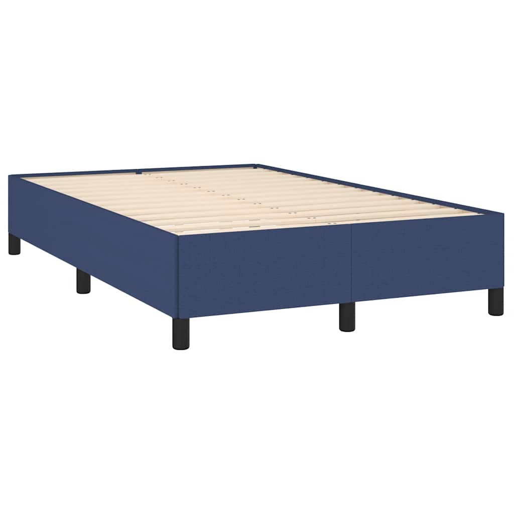 vidaXL Κρεβάτι Boxspring με Στρώμα Μπλε 120x190 εκ. Υφασμάτινο