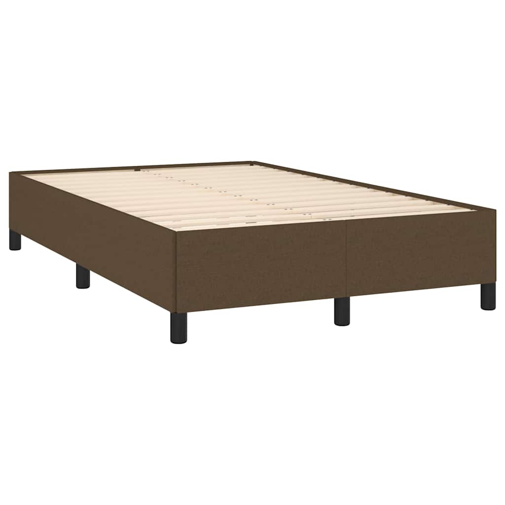vidaXL Κρεβάτι Boxspring με Στρώμα Σκούρο Καφέ 120x190 εκ Υφασμάτινο