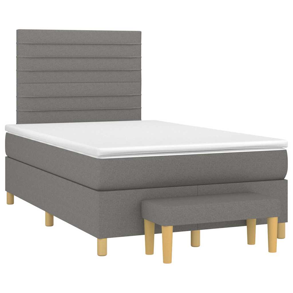 vidaXL Κρεβάτι Boxspring με Στρώμα Μαύρο 120x190 εκ. Υφασμάτινο