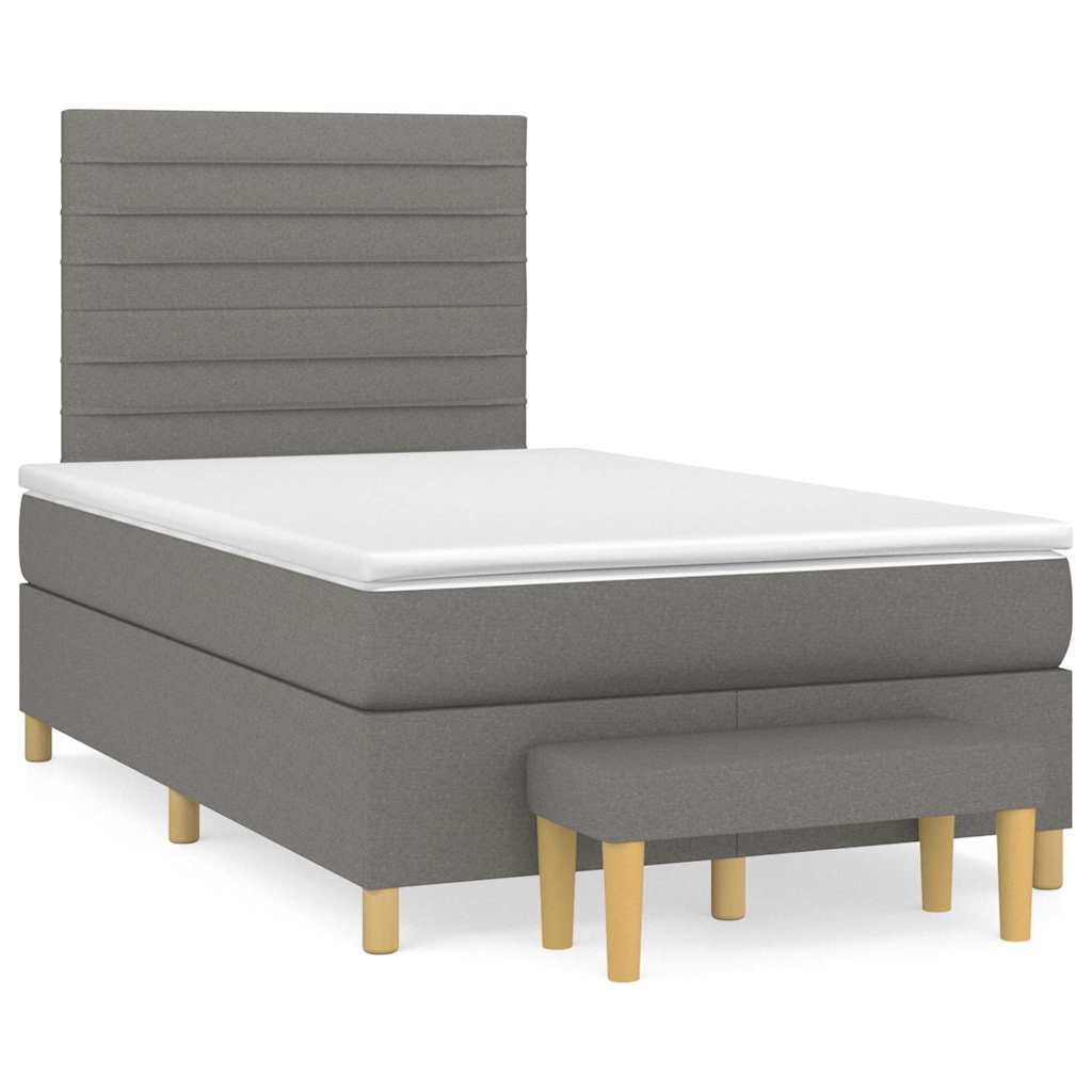 vidaXL Κρεβάτι Boxspring με Στρώμα Μαύρο 120x190 εκ. Υφασμάτινο