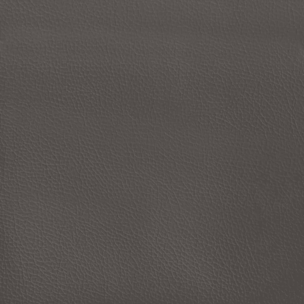 vidaXL Κρεβάτι Boxspring με Στρώμα Γκρι 120x190εκ. από Συνθετικό Δέρμα