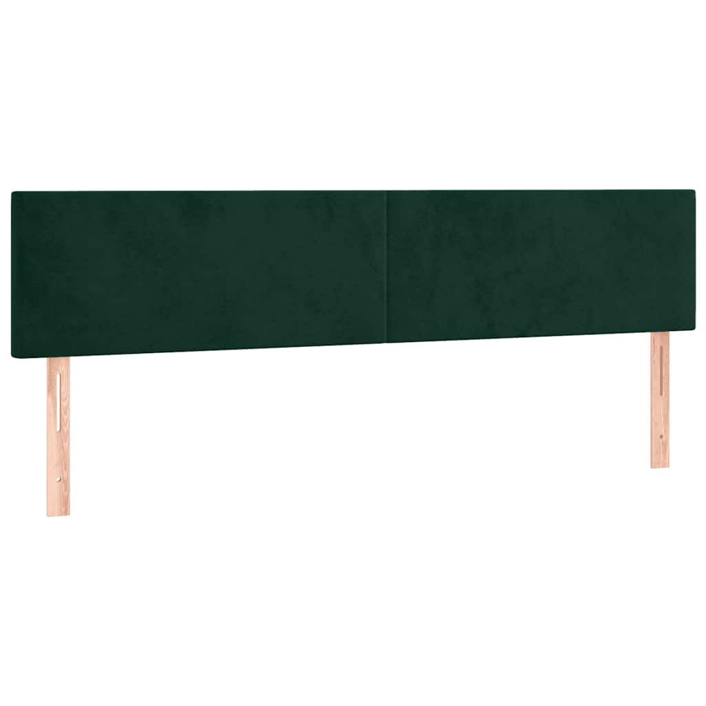 vidaXL Κρεβάτι Boxspring με Στρώμα Σκούρο Πράσινο 120x190εκ. Βελούδινο