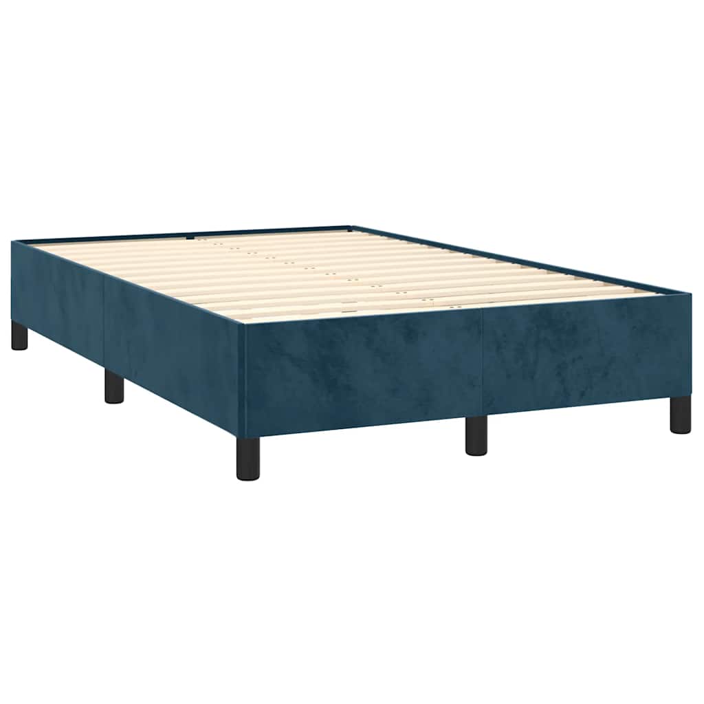 vidaXL Κρεβάτι Boxspring με Στρώμα Σκούρο Μπλε 120x190 εκ. Βελούδινο