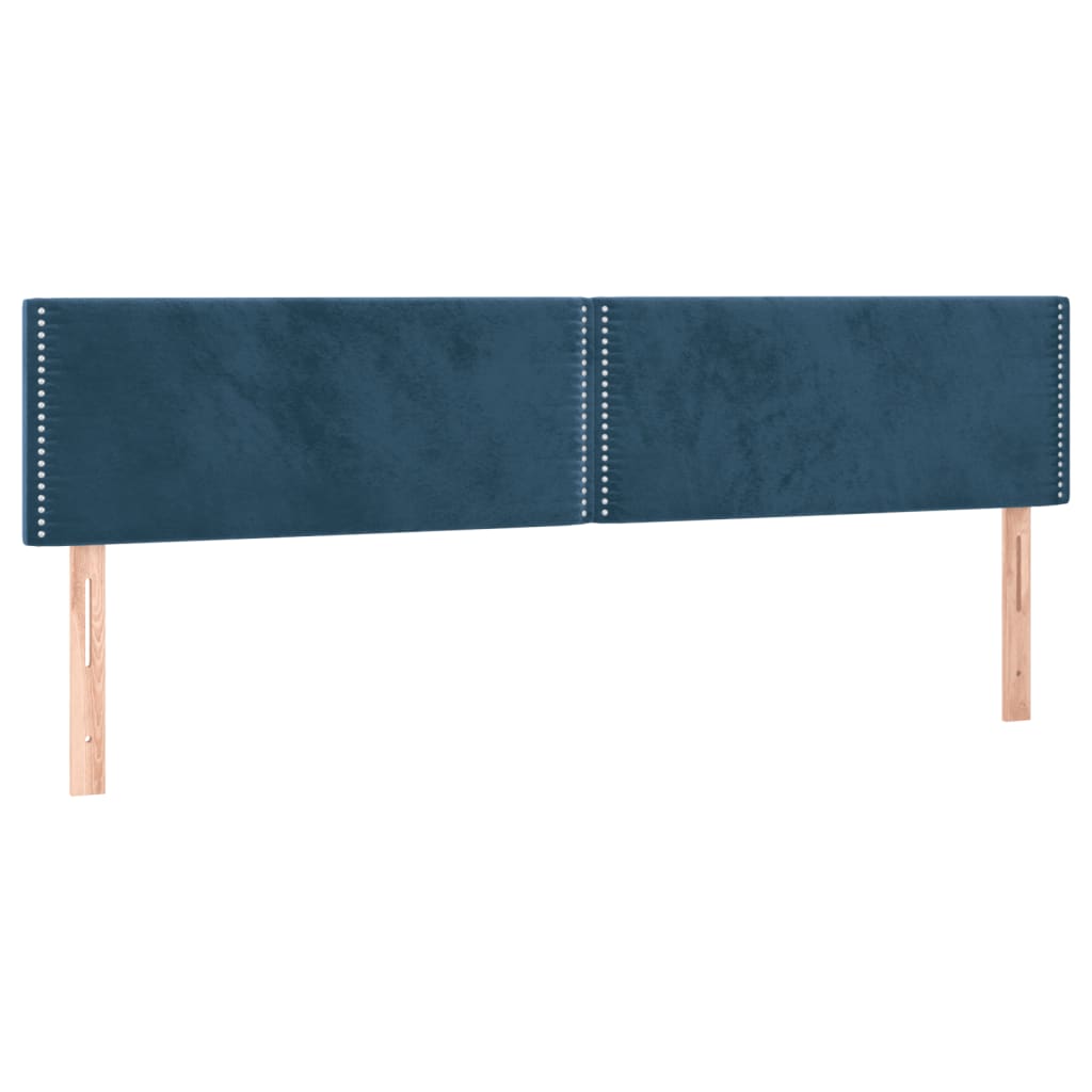 vidaXL Κρεβάτι Boxspring με Στρώμα Σκούρο Μπλε 120x190 εκ. Βελούδινο