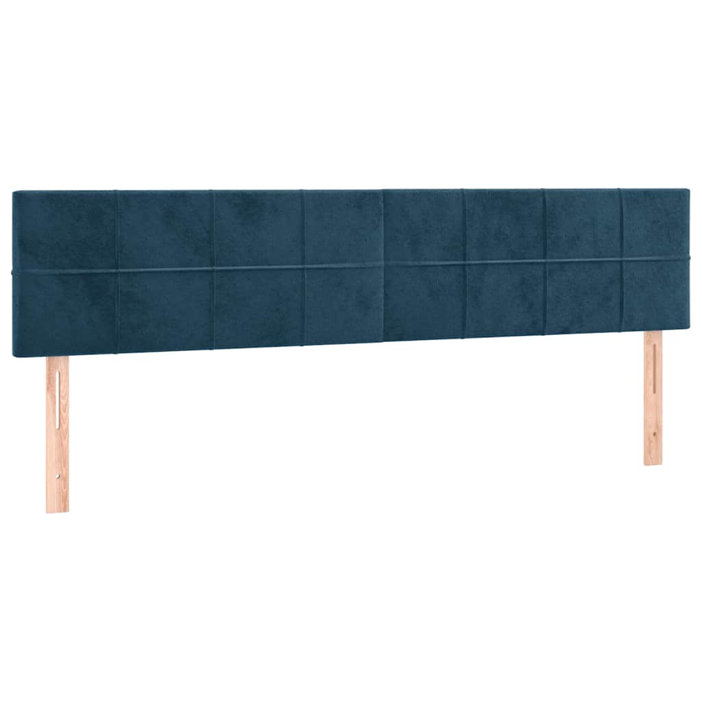 vidaXL Κρεβάτι Boxspring με Στρώμα Σκούρο Μπλε 120x190 εκ. Βελούδινο