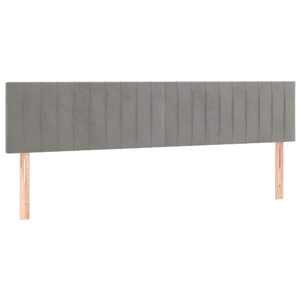 vidaXL Κρεβάτι Boxspring με Στρώμα Ανοιχτό Γκρι 120x190 εκ. Βελούδινο
