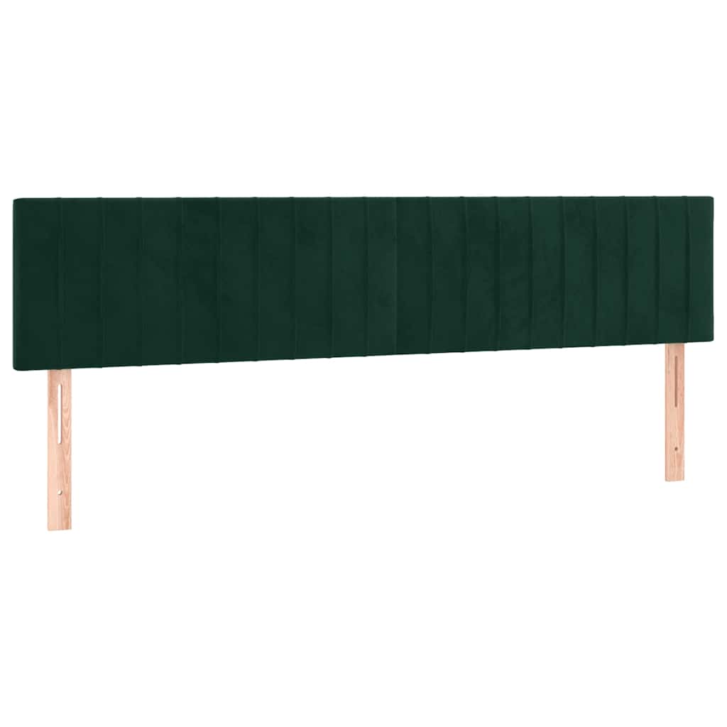 vidaXL Κρεβάτι Boxspring με Στρώμα Σκούρο Πράσινο 120x190εκ. Βελούδινο