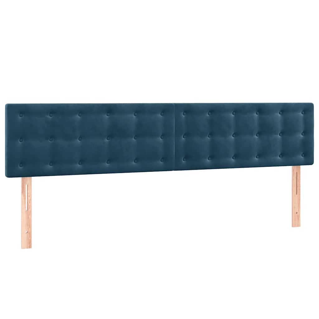 vidaXL Κρεβάτι Boxspring με Στρώμα Σκούρο Μπλε 120x190 εκ. Βελούδινο