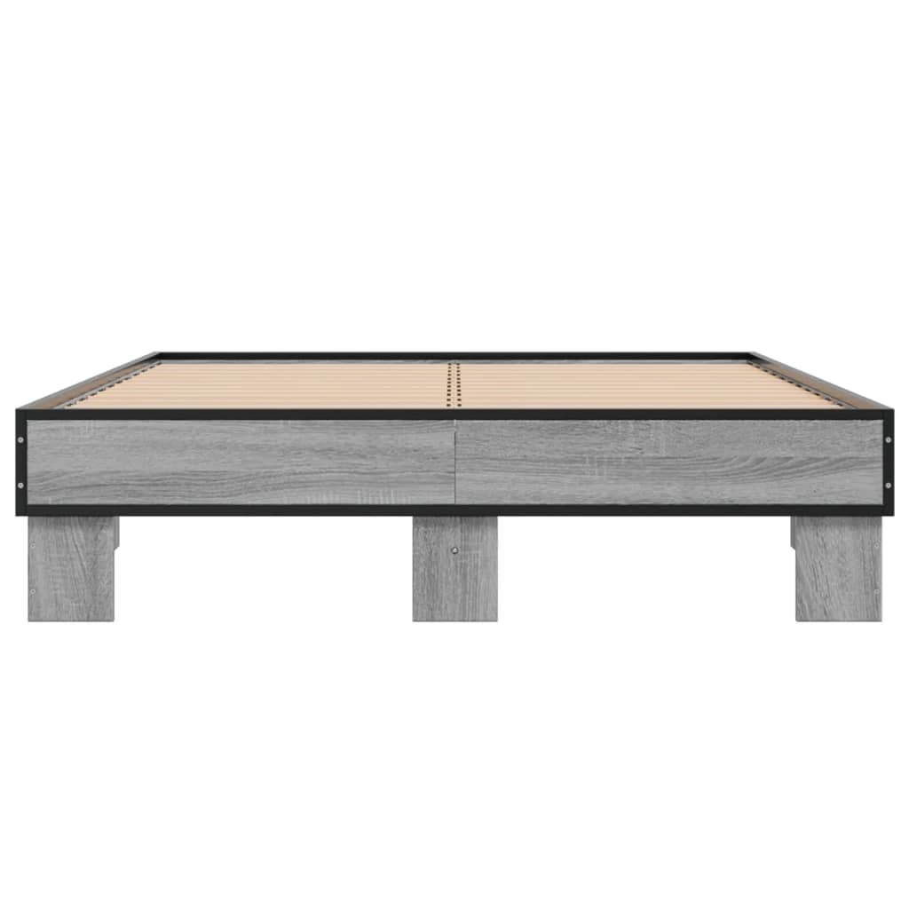 vidaXL Πλαίσιο Κρεβατιού Γκρι Sonoma 120x200 εκ. Επεξ. Ξύλο & Μέταλλο