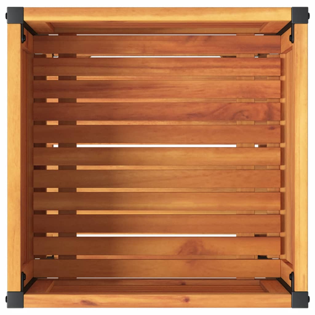 vidaXL Ζαρντινιέρα Κήπου με Ράφι 45x45x80 εκ. Μασίφ Ακακία/Ατσάλι