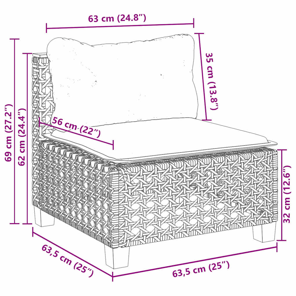 vidaXL Σαλόνι Κήπου Σετ 7 τεμ. Μπεζ Συνθετικό Ρατάν με Μαξιλάρια