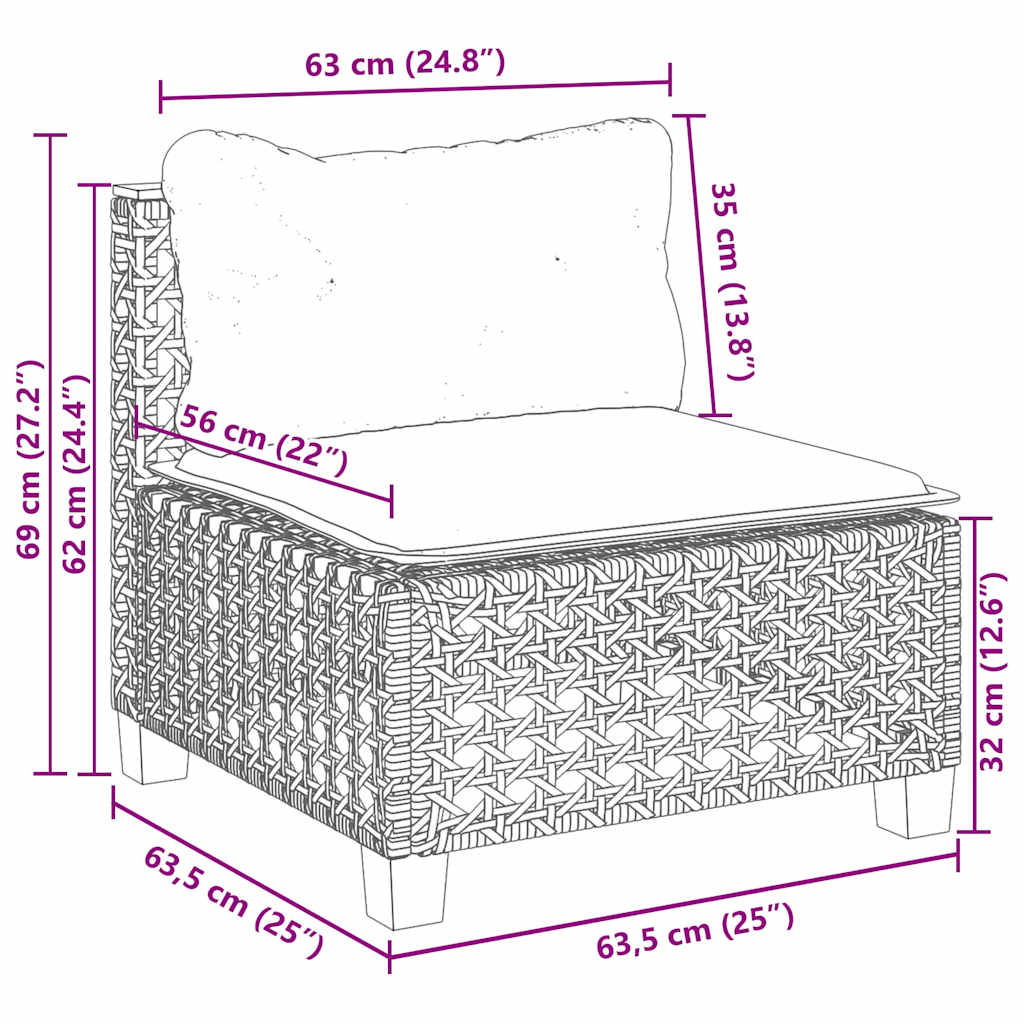 vidaXL Σαλόνι Κήπου Σετ 11 τεμ. Μπεζ Συνθετικό Ρατάν με Μαξιλάρια