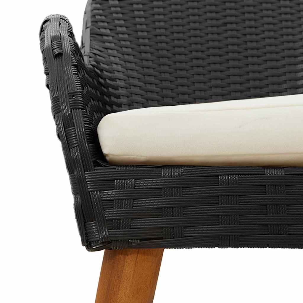 vidaXL Σετ κήπου 9 τεμαχίων Μαύρο Πολυ Ρατάν