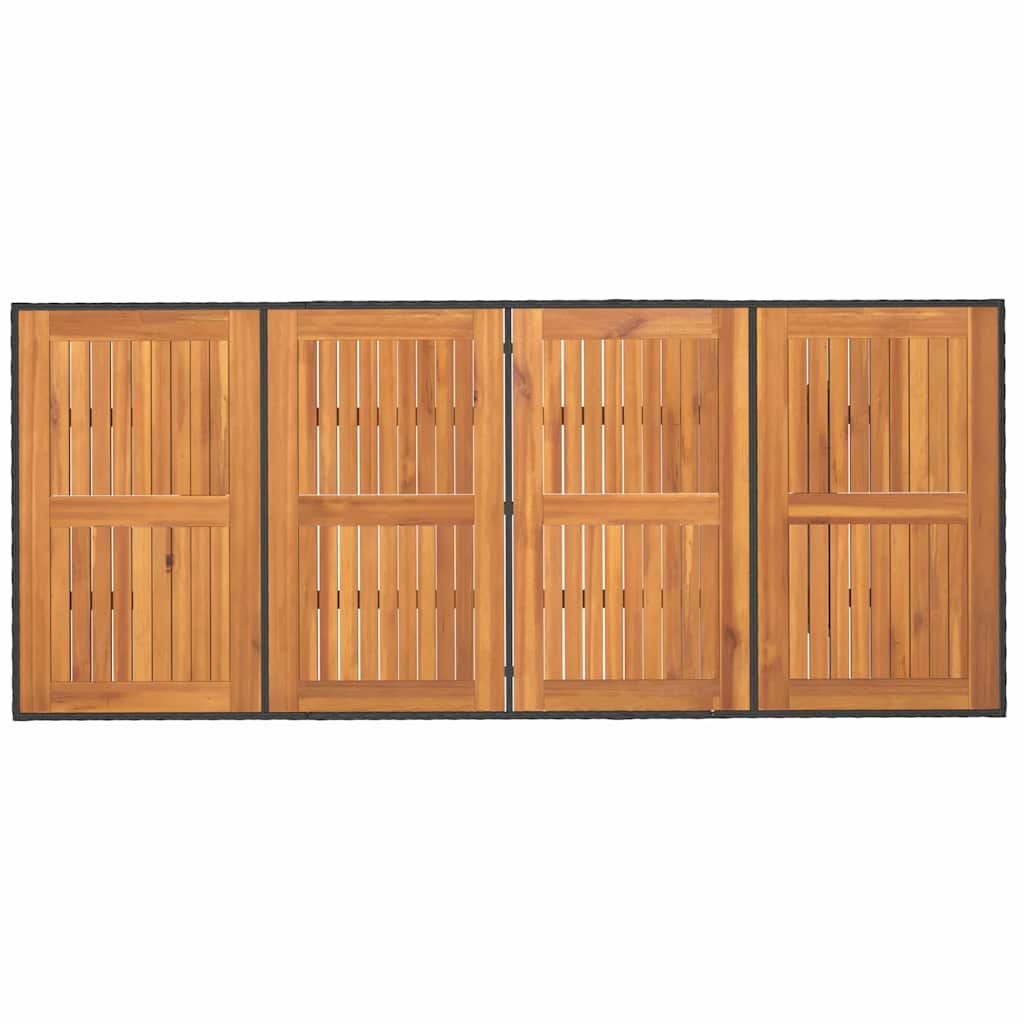 vidaXL Σετ Τραπεζαρίας Κήπου 9 Τεμαχίων Μαύρο Ρατάν