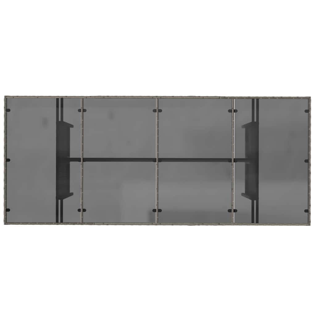 vidaXL Σετ Τραπεζαρίας Κήπου 7 Τεμαχίων Γκρι Ρατάν