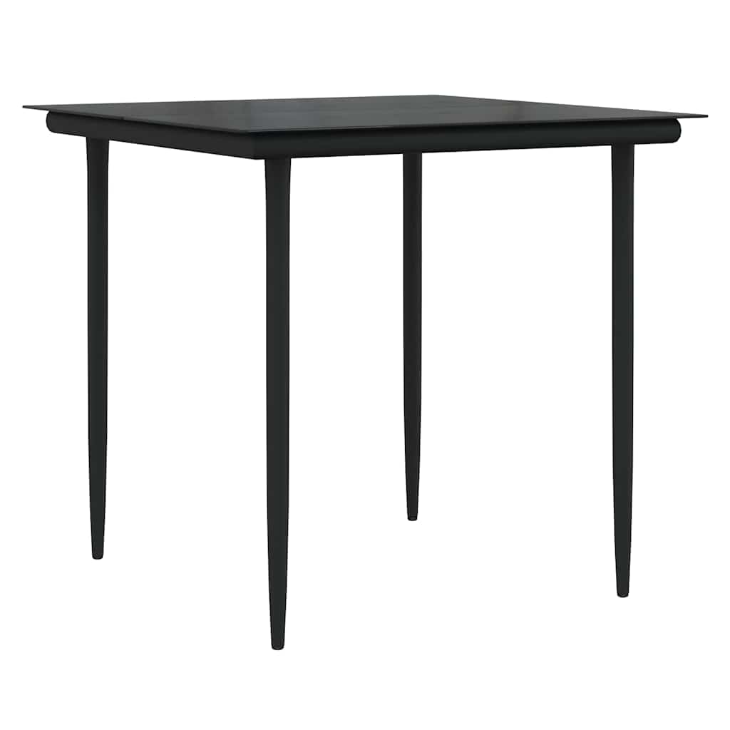 vidaXL Σέτ φαγητού για κήπο με μαξιλάρι 3 pcs Μαύρο συνθετικό ρατάν