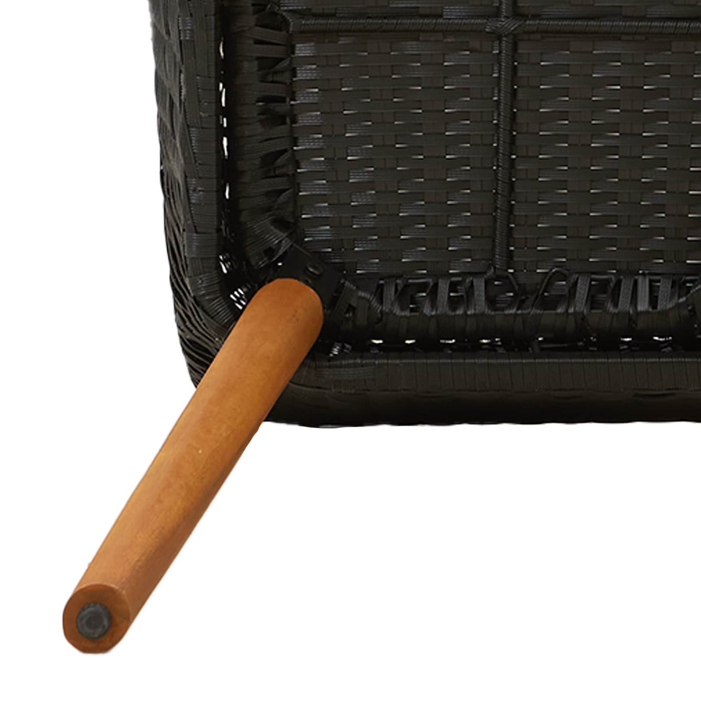 vidaXL Σέτ φαγητού για κήπο με μαξιλάρι 5 pcs Μαύρο συνθετικό ρατάν