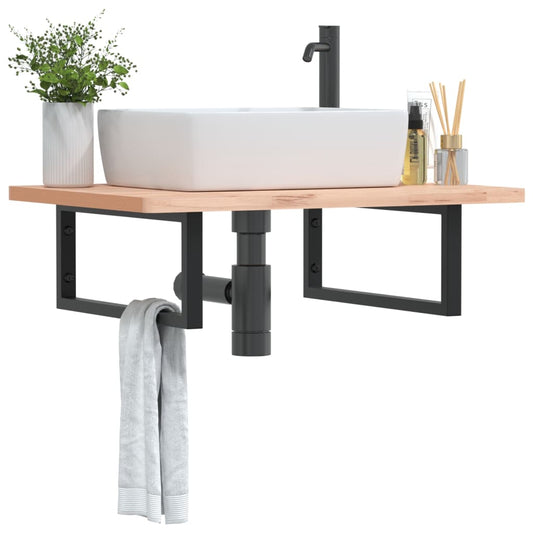 vidaXL Βραχίονες Ραφιών για Νιπτήρα Ορθ. 2 Τεμ. Μαύρο Χάλυβας