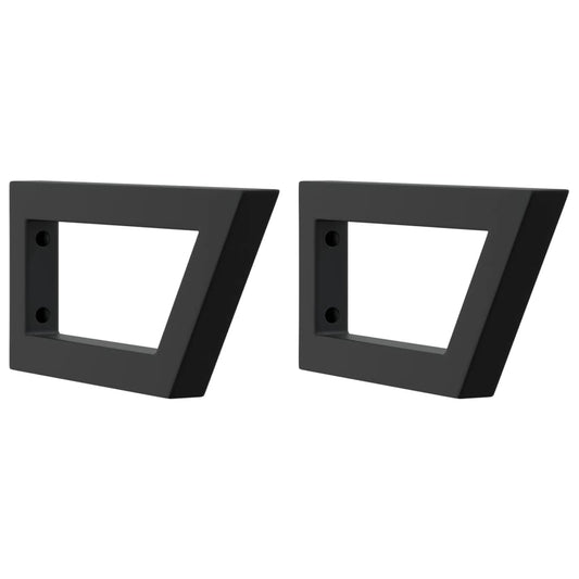 vidaXL Βραχίονες Ραφιών για Νιπτήρα Ορθ. 2 Τεμ. Μαύρο Τρίγωνο Χάλυβας