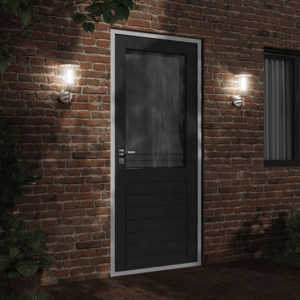 vidaXL Φωτιστικό Τοίχου Εξωτερικού Χώρου Ασημί από Ανοξείδωτο Ατσάλι