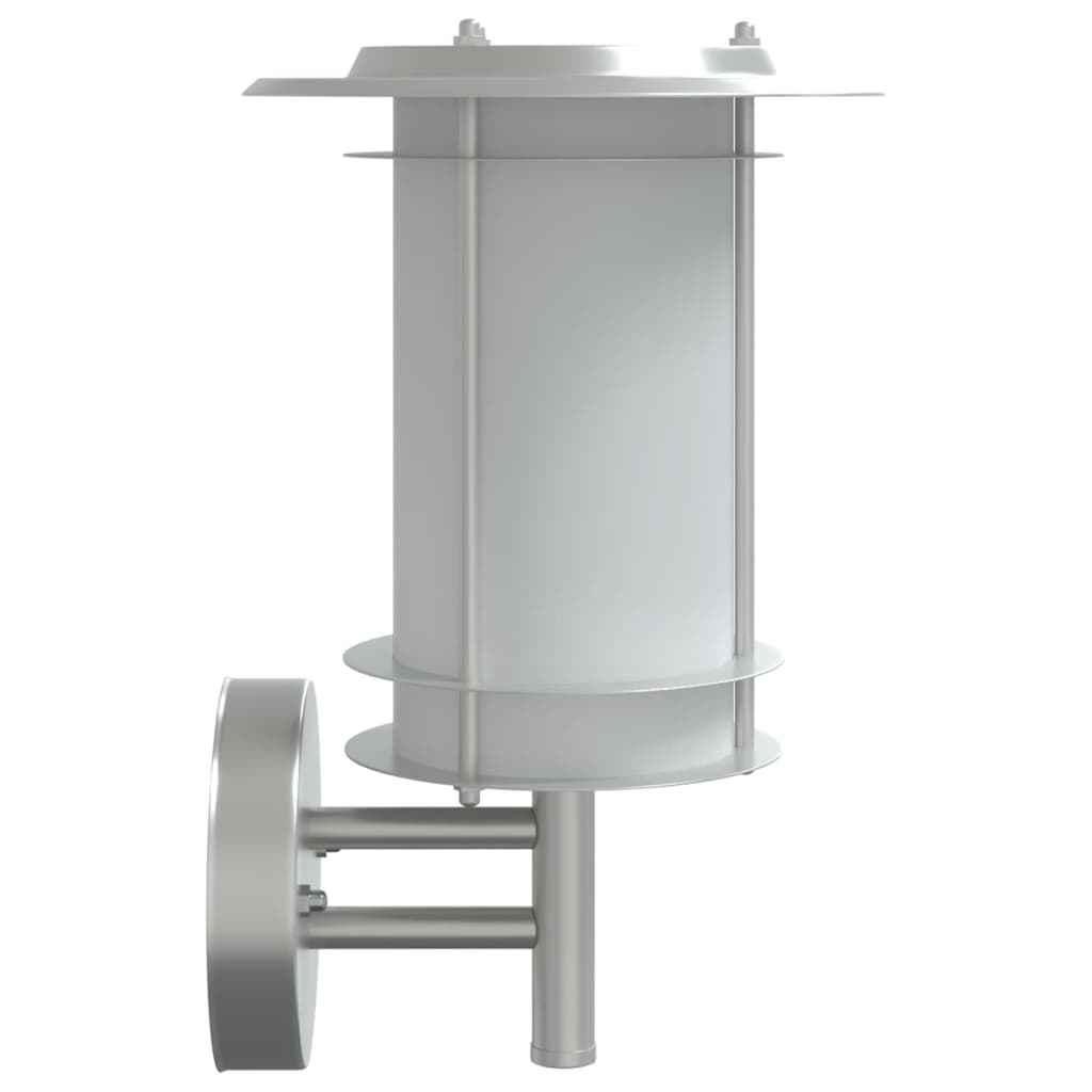 vidaXL Φωτιστικό Τοίχου Εξωτερικού Χώρου Ασημί από Ανοξείδωτο Ατσάλι