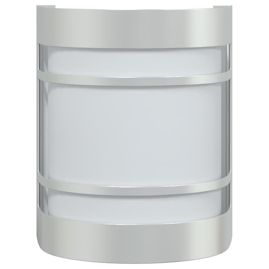 vidaXL Φωτιστικά Τοίχου Εξωτερ. Χώρου 2 τεμ. Ασημί Ανοξείδωτο Ατσάλι