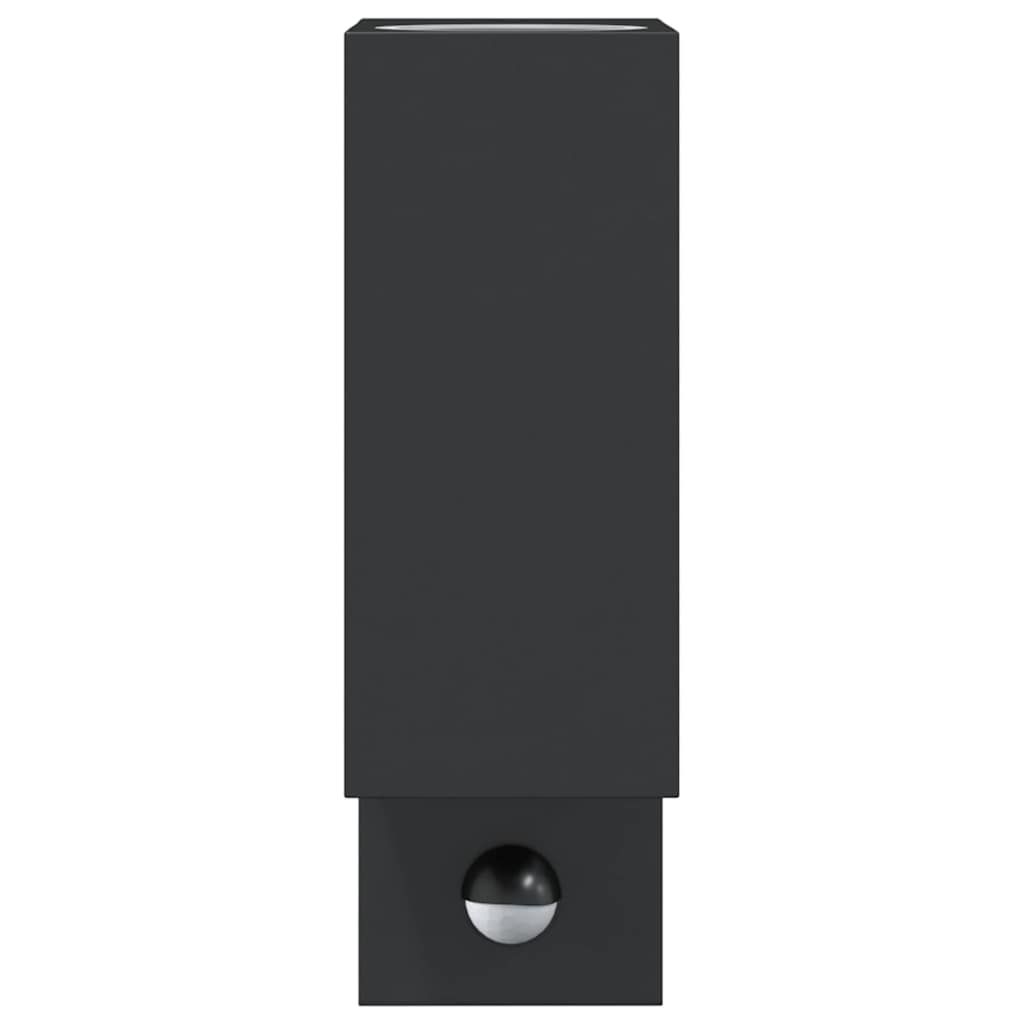 vidaXL Φωτιστικό Τοίχου Εξωτερ. Χώρου με Αισθ. 2 τεμ Μαύρα Χυτό Αλουμ.