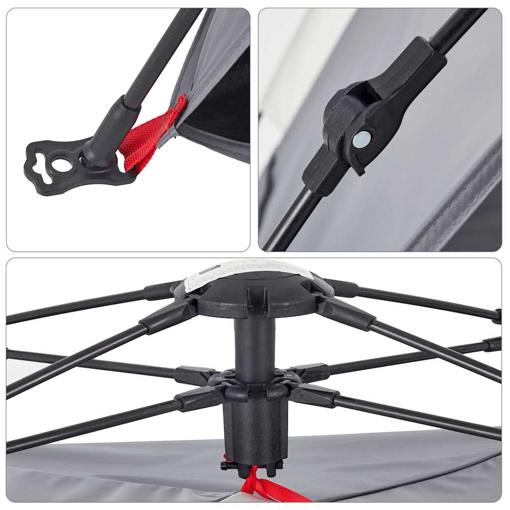 vidaXL Σκηνή Παραλίας 2 Ατόμων Αδιάβροχη Ταχείας Απελ. Γκρι