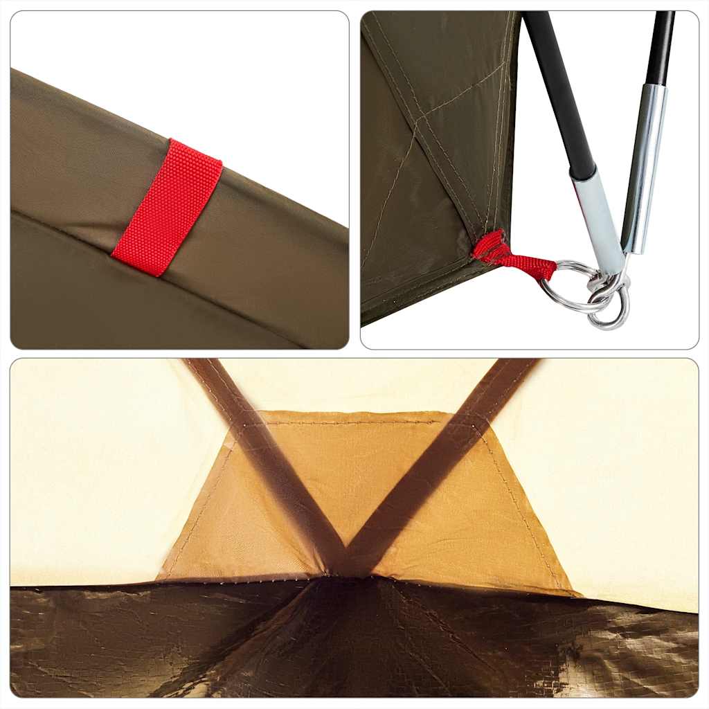 vidaXL Σκηνή Ψαρέματος 5 Ατόμων Αδιάβροχη Πράσινη Λαδί