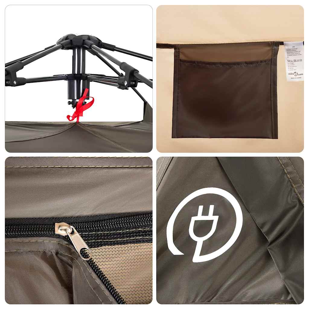 vidaXL Σκηνή Ψαρέματος 4 Ατόμων Ταχείας Απελευθέρωσης Καφέ