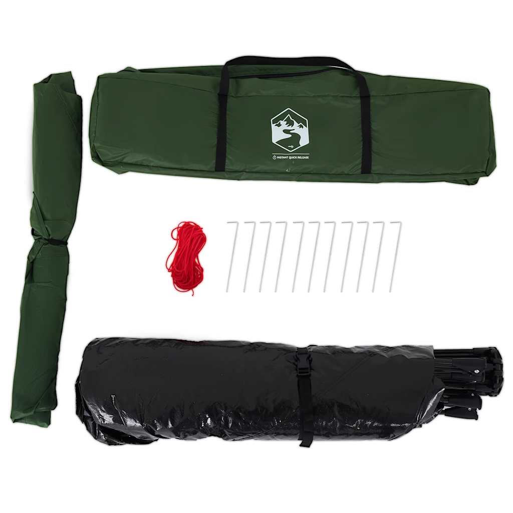 vidaXL Σκηνή Κάμπινγκ με Καμπίνα 4 Ατόμων Ταχείας Απελ. Πράσινη