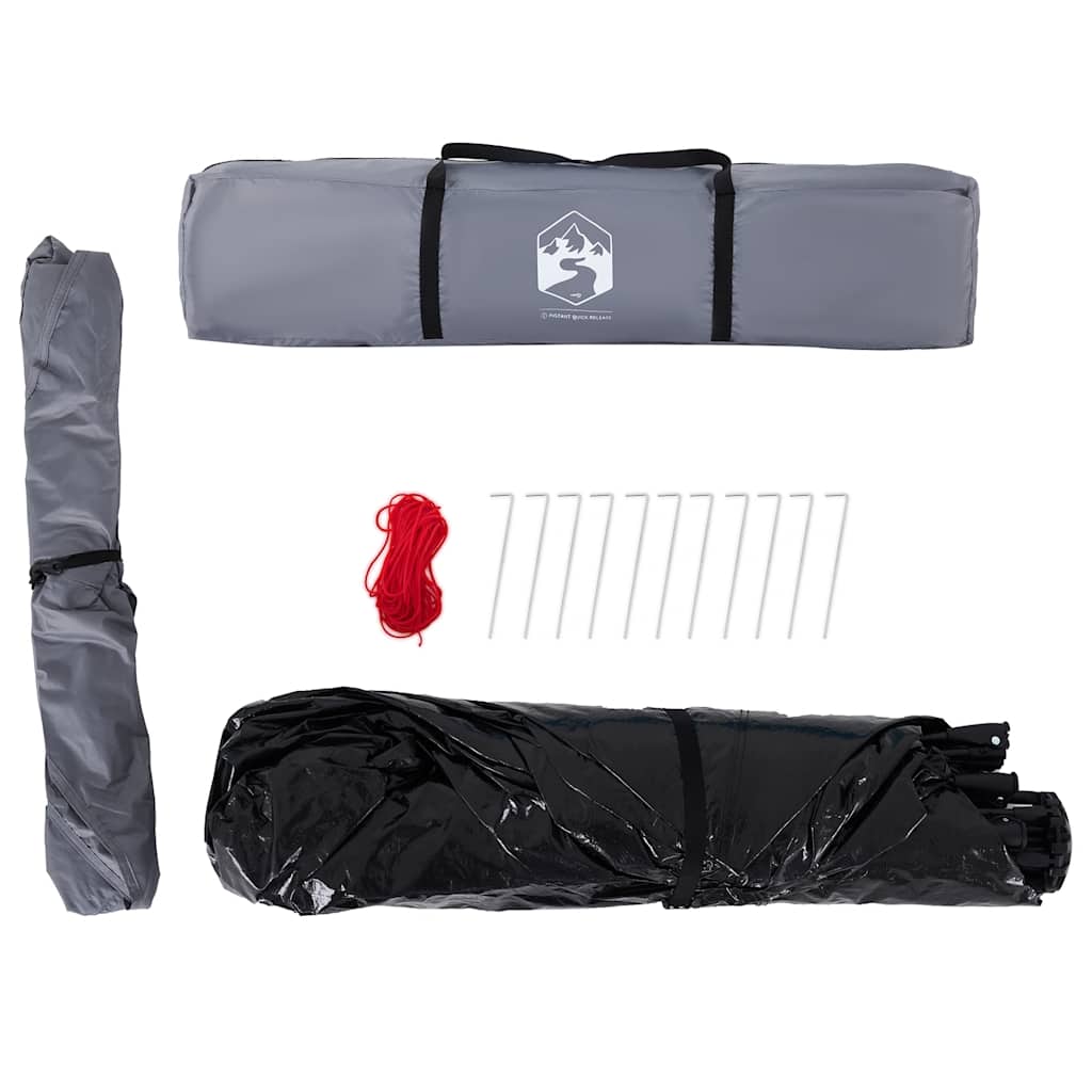 vidaXL Σκηνή Κάμπινγκ με Καμπίνα 4 Ατ. Ταχείας Απελ. Γκρι/Πράσινο