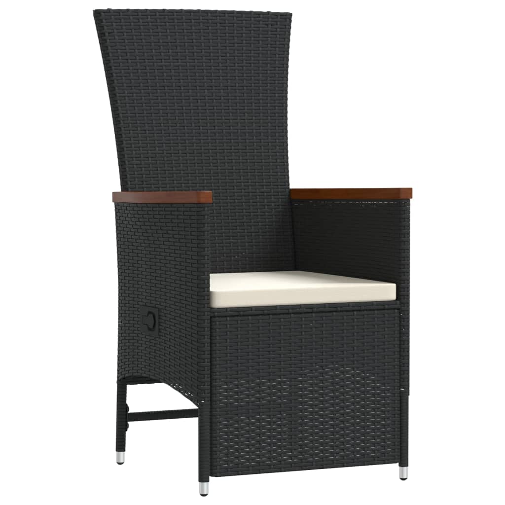 vidaXL Σετ Τραπεζαρίας Κήπου 11 τεμ Μαύρο από Συνθ. Ρατάν με Μαξιλάρια