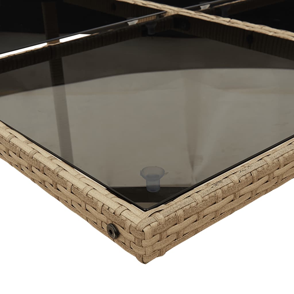 vidaXL Σετ Τραπεζαρίας Κήπου 5 τεμ. Μπεζ Συνθετικό Ρατάν με Μαξιλάρι