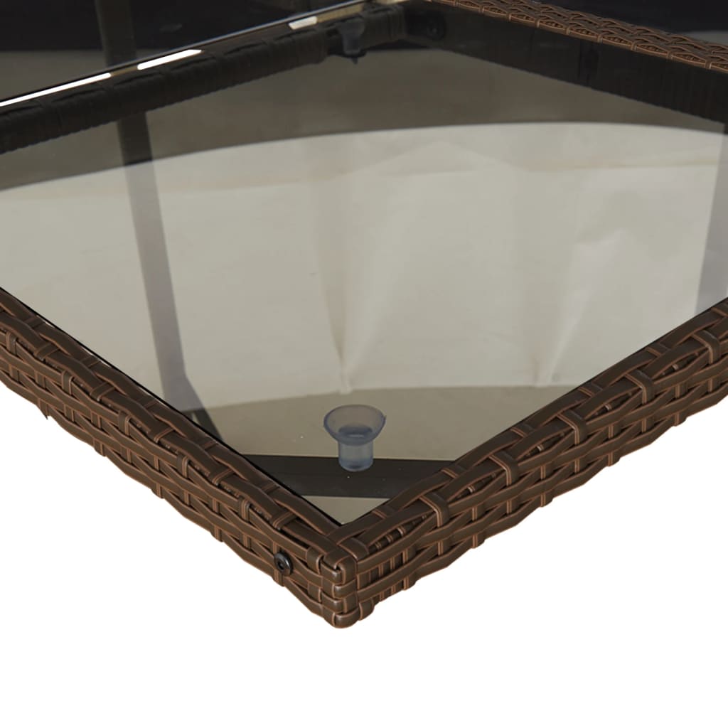 vidaXL Σετ Τραπεζαρίας Κήπου 7 τεμ. Καφέ Συνθετικό Ρατάν με Μαξιλάρια