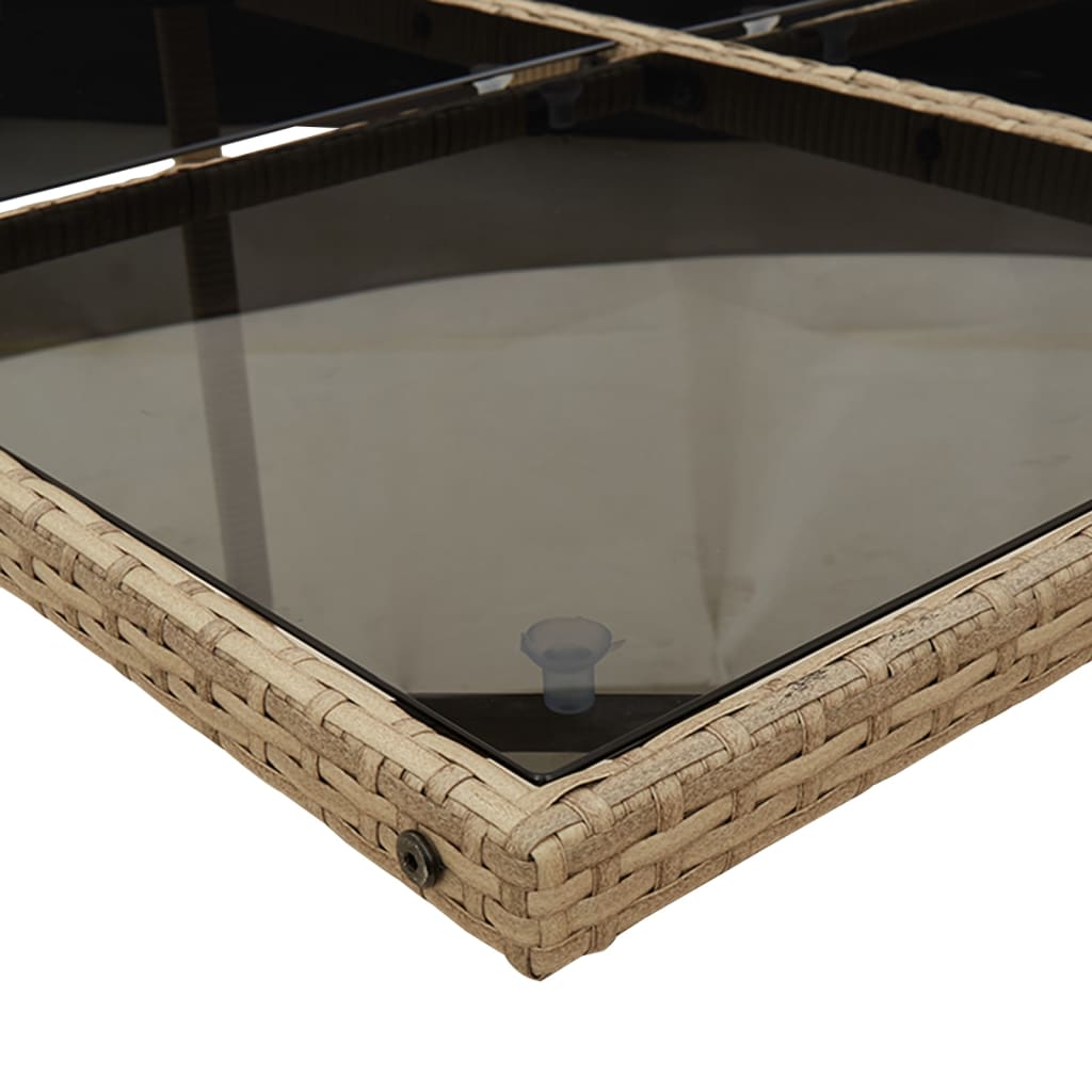 vidaXL Σετ Τραπεζαρίας Κήπου 9 τεμ. Μπεζ Συνθετικό Ρατάν με Μαξιλάρια