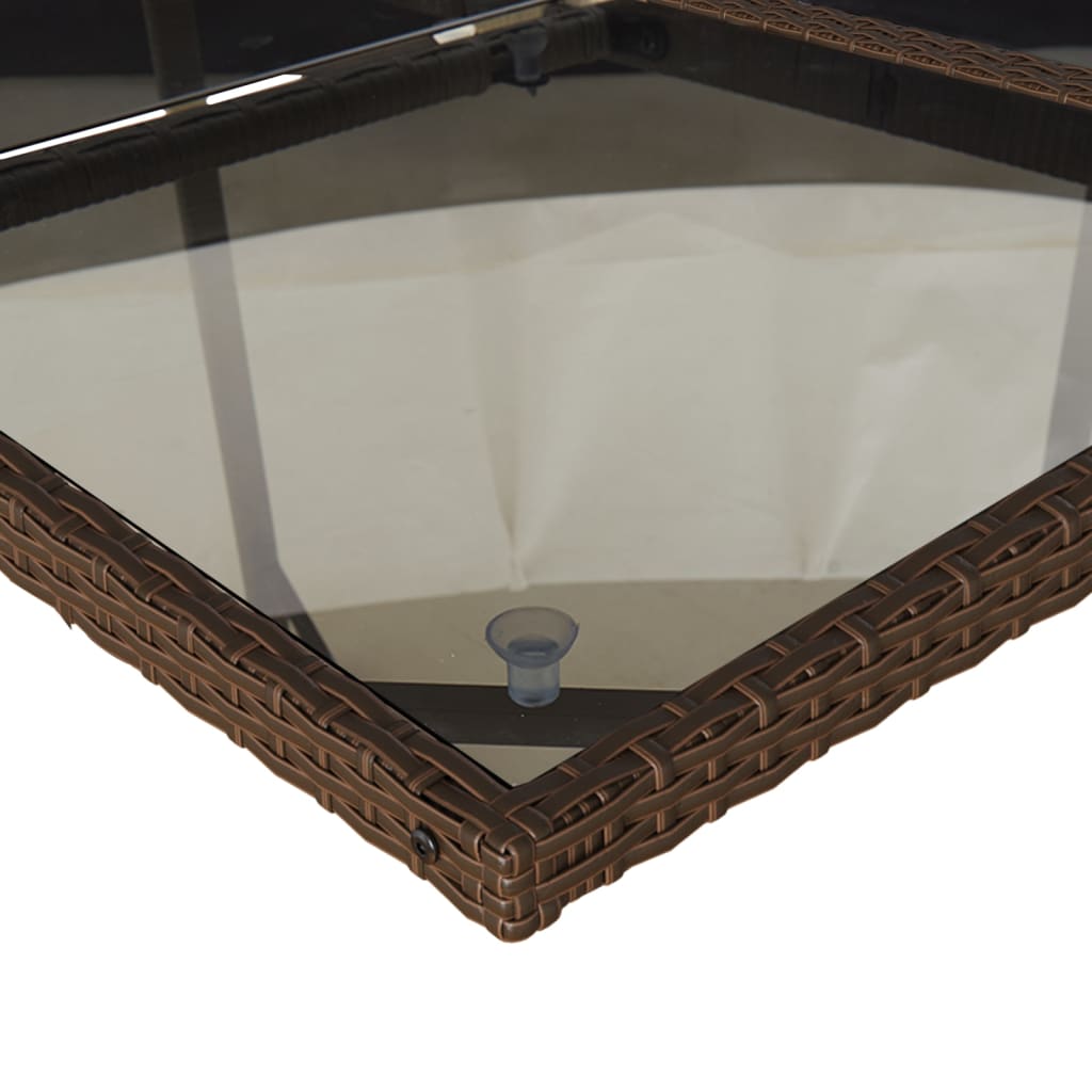 vidaXL Σετ Τραπεζαρίας Κήπου 13 τεμ. Καφέ από Συνθ. Ρατάν με Μαξιλάρια