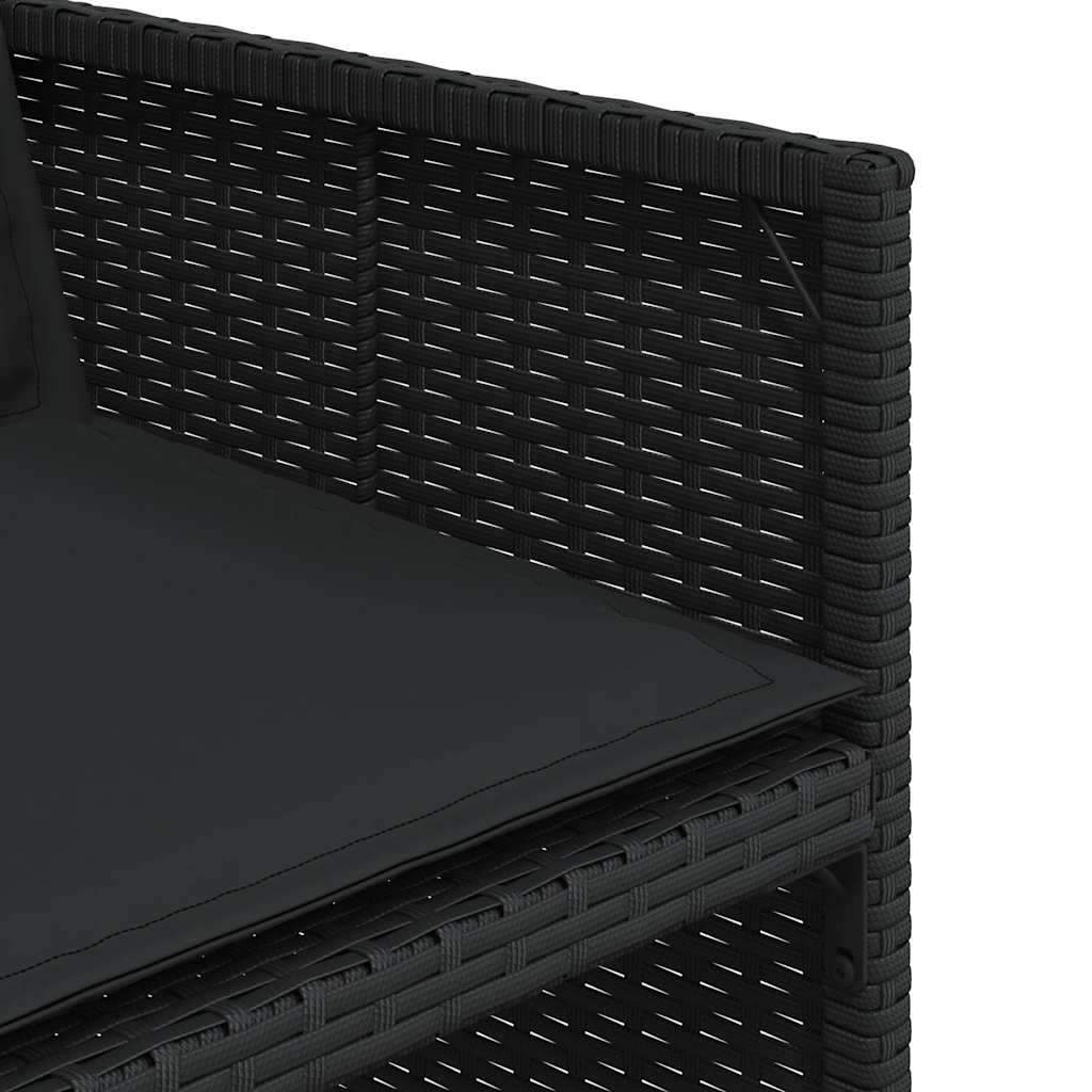 vidaXL Σετ Τραπεζαρίας Κήπου 13τεμ. Μαύρο από Συνθ. Ρατάν με Μαξιλάρια