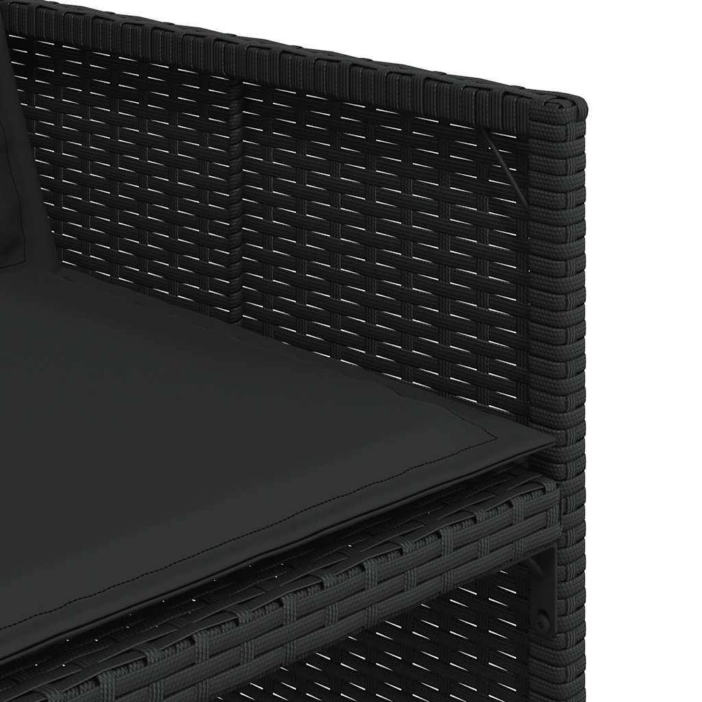 vidaXL Σετ Τραπεζαρίας Κήπου 15 τεμ Μαύρο από Συνθ. Ρατάν με Μαξιλάρια