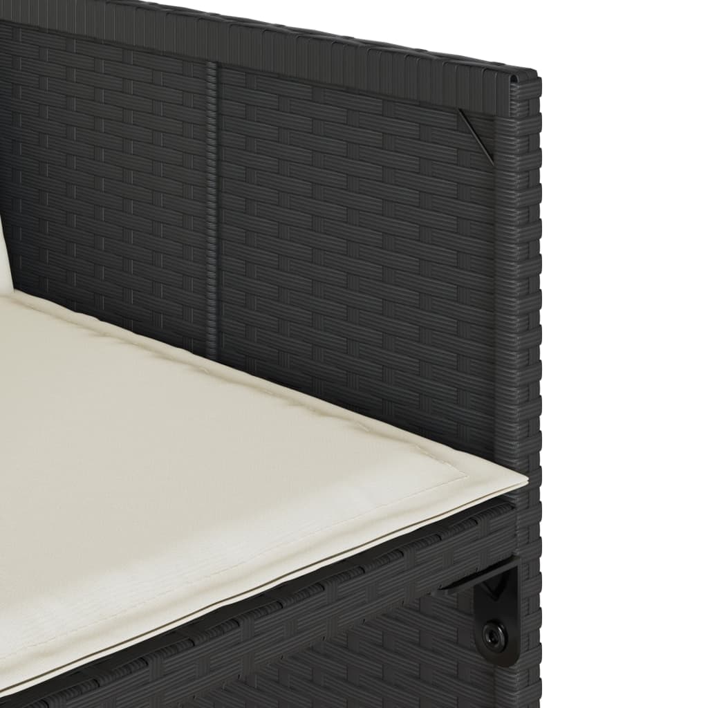 vidaXL Σετ Τραπεζαρίας Κήπου 5 Τεμαχίων Μαύρο Συνθ. Ρατάν με Μαξιλάρια