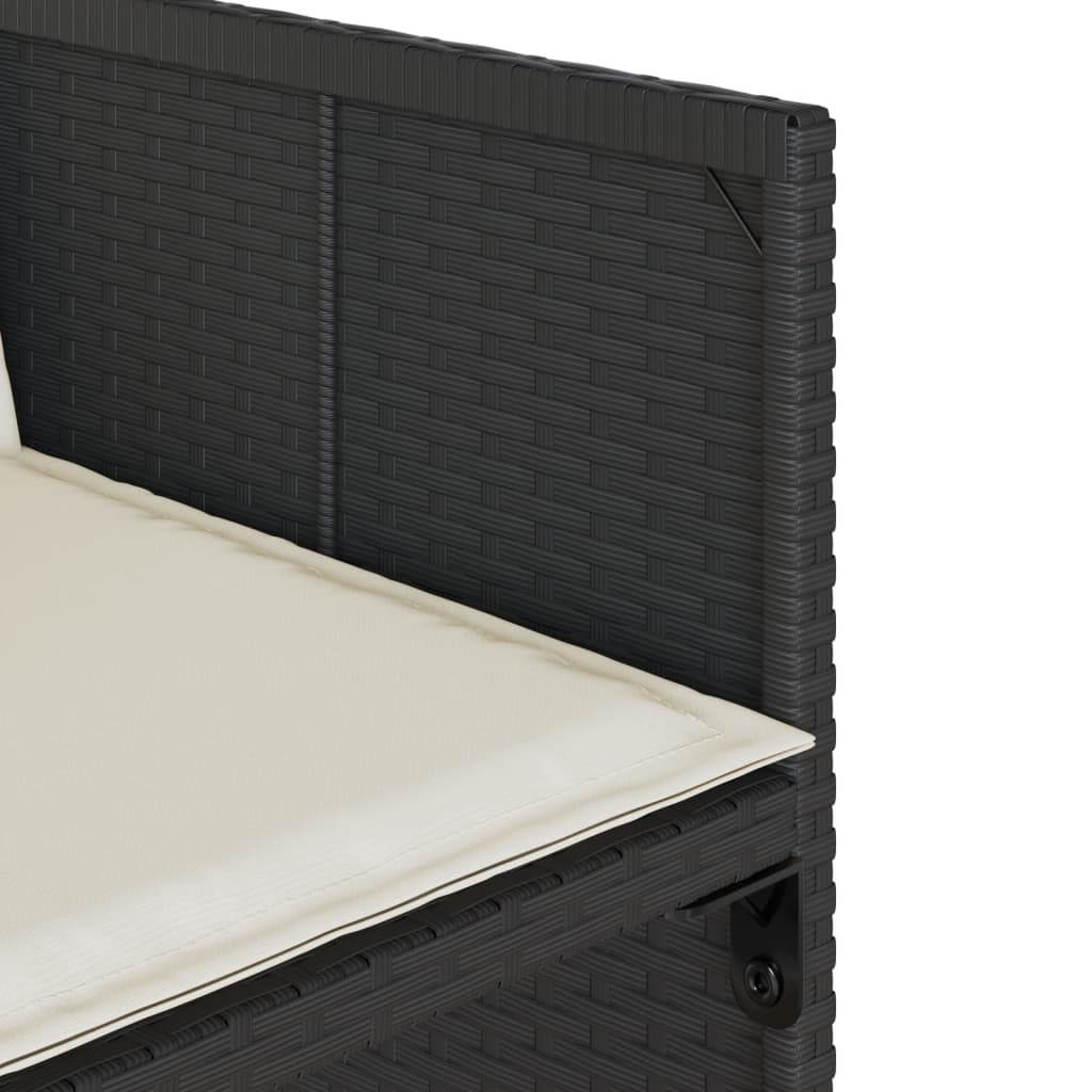 vidaXL Σετ Τραπεζαρίας Κήπου 7 Τεμ. Μαύρο Συνθετικό Ρατάν με Μαξιλάρια