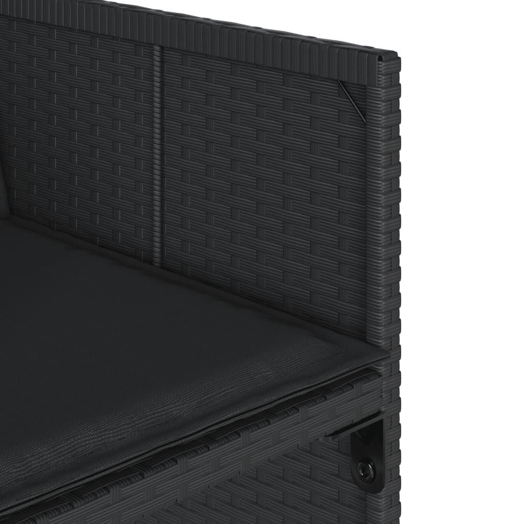 vidaXL Σετ Τραπεζαρίας Κήπου 13τεμ. Μαύρο από Συνθ. Ρατάν με Μαξιλάρια