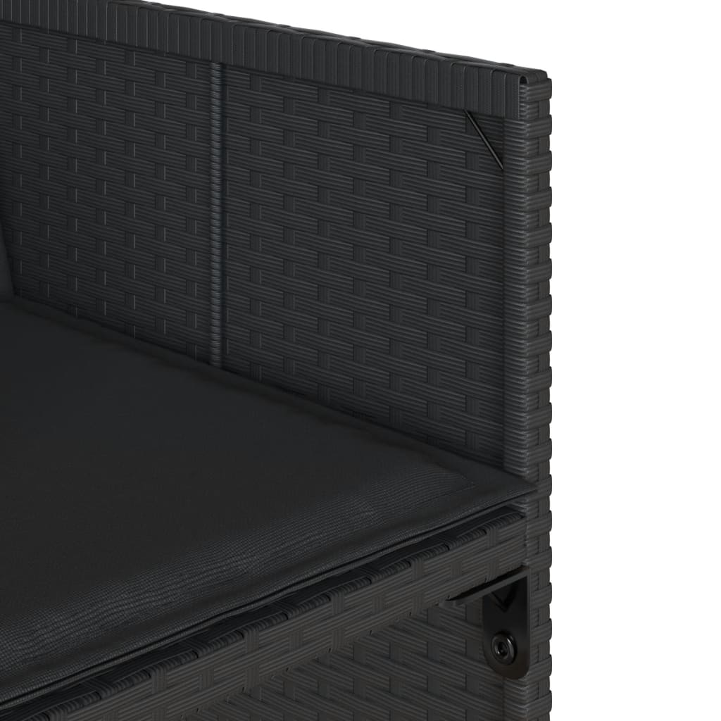 vidaXL Σετ Τραπεζαρίας Κήπου 15 τεμ Μαύρο από Συνθ. Ρατάν με Μαξιλάρια