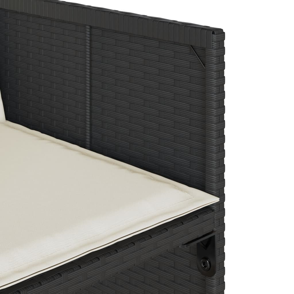 vidaXL Σετ Τραπεζαρίας Κήπου 9 τεμ Μαύρο από Συνθ. Ρατάν με Μαξιλάρια